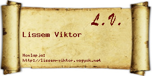 Lissem Viktor névjegykártya